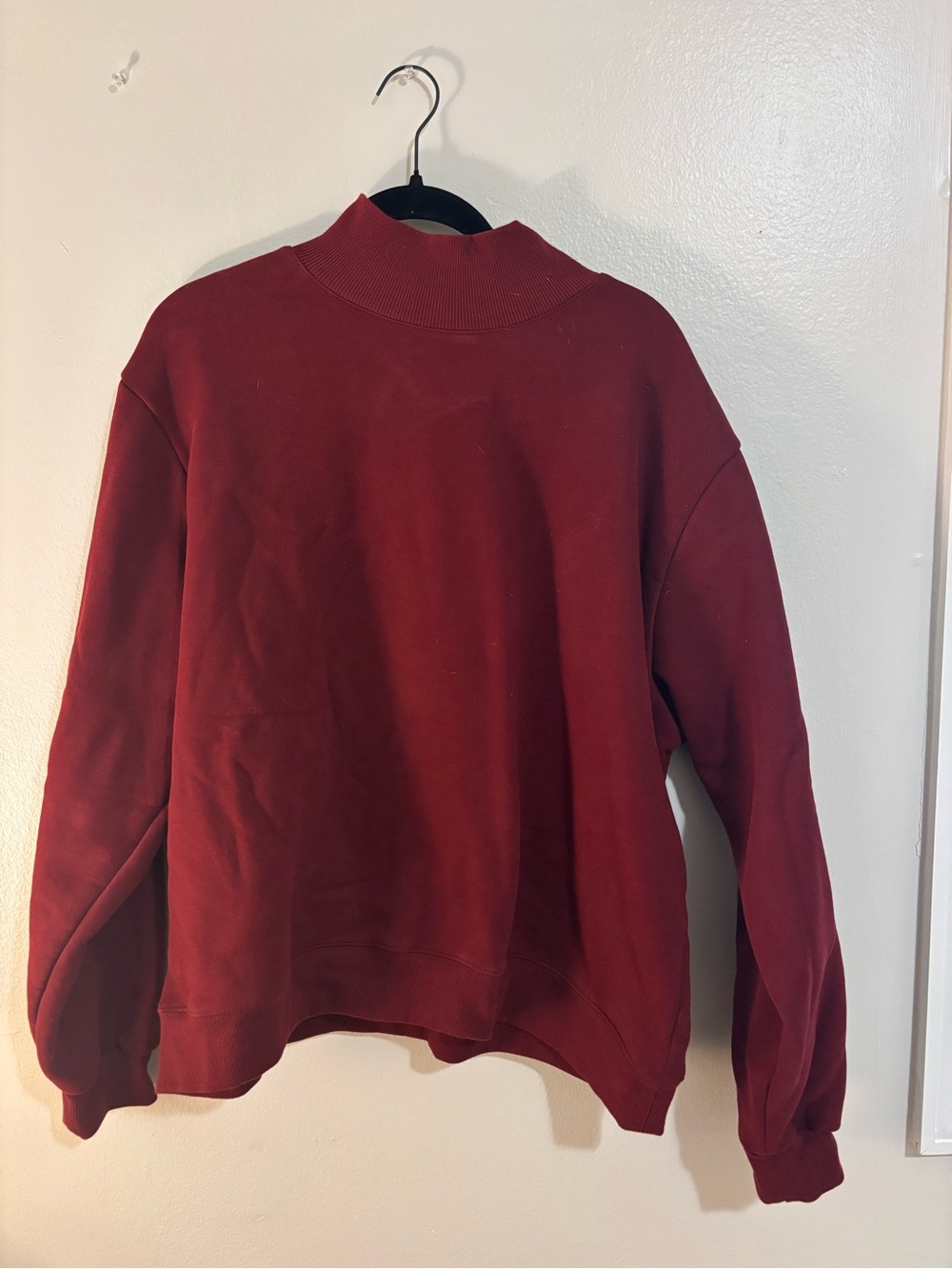 Parke Mock Neck Burgundy Pullover Hoodie